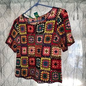 Granny square crochet crop top